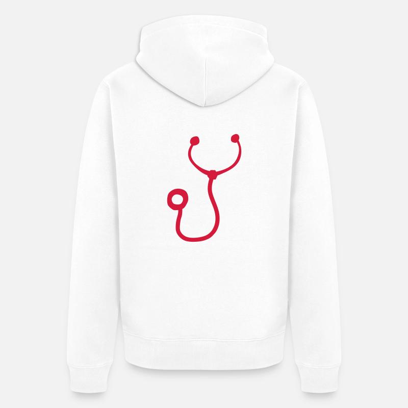 stethoscope stetoscope sthetoscope docte - Veste à capuche bio Premium Unisexe - blanc