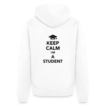 Student - Unisex Premium Organic Zip Hoodie - white - Back - Thijin (182cm)