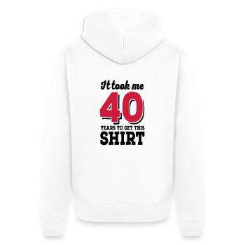 40th birthday - Unisex Premium Organic Zip Hoodie - white - Back - Thijin (182cm)