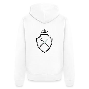 koch symbol - Unisex Premium Bio Zip Hoodie - Weiß - Hinten - Thijin (182cm)