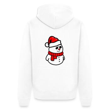 schneemann sonnenbrille - Unisex Premium Bio Zip Hoodie - Weiß - Hinten - Thijin (182cm)