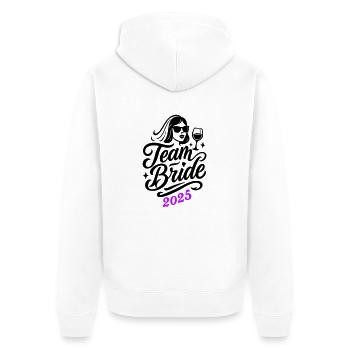 Team Bride 2025 - Unisex Premium Organic Zip Hoodie - white - Back - Thijin (182cm)