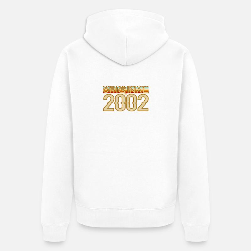 Original 2002 Retro Logo - Veste à capuche bio Premium Unisexe - blanc