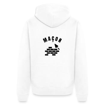 Mason Collection - Beruf - Unisex Premium Bio Zip Hoodie - Weiß - Hinten - Thijin (182cm)