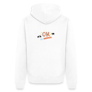 It s ok to be normal (noir) - Veste à capuche bio Premium Unisexe - blanc - Dos - Thijin (182cm)