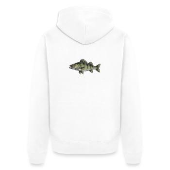 Zander Predator Fishing - Unisex Premium Organic Zip Hoodie - white - Back - Thijin (182cm)