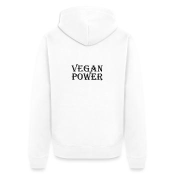 Vegan Plant Based Gesundheit Heilung Detox - Unisex Premium Bio Zip Hoodie - Weiß - Hinten - Thijin (182cm)