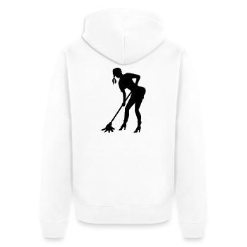 putzfrau arbeit sauberkeit - Unisex Premium Bio Zip Hoodie - Weiß - Hinten - Thijin (182cm)