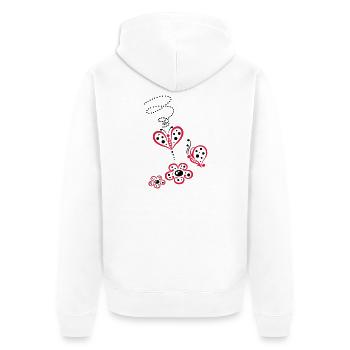 Fleurs et papillons, style coccinelle. - Veste à capuche bio Premium Unisexe - blanc - Dos - Thijin (182cm)