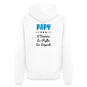 Papy Papi Grand-Père Retraite famille - Veste à capuche bio Premium Unisexe - blanc - Dos - Thijin (182cm)