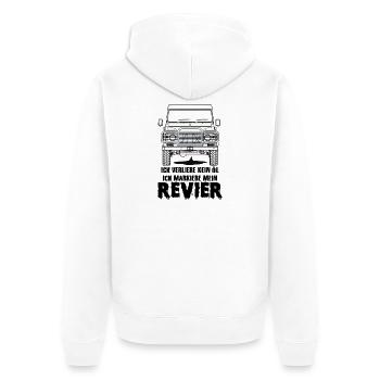 Defender lustig funny Geschenk - Unisex Premium Bio Zip Hoodie - Weiß - Hinten - Thijin (182cm)