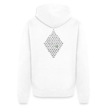 70e anniversaire - Veste à capuche bio Premium Unisexe - blanc - Dos - Thijin (182cm)