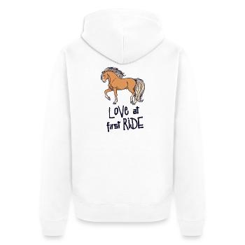 Cool Chevaux Islandais Chevaux Déclaration Cheval Amour - Veste à capuche bio Premium Unisexe - blanc - Dos - Thijin (182cm)