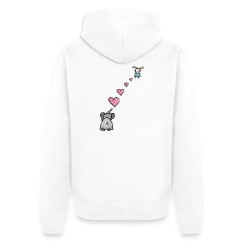 Enfant éléphant avec le cœur symbole de l’amour - Veste à capuche bio Premium Unisexe - blanc - Dos - Thijin (182cm)