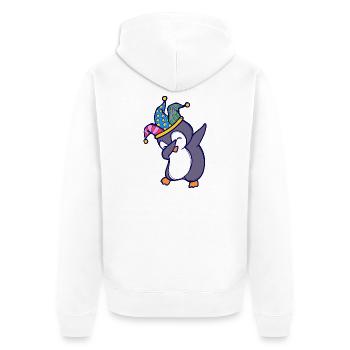 Lustig Vogel Süß Pinguin Zoo Tier - Unisex Premium Bio Zip Hoodie - Weiß - Hinten - Thijin (182cm)