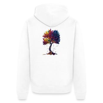 Tree of Life - Unisex Premium Organic Zip Hoodie - white - Back - Thijin (182cm)