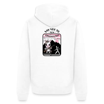 Zebra Einhorn - Unisex Premium Bio Zip Hoodie - Weiß - Hinten - Thijin (182cm)