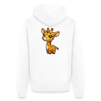 Une girafe fantaisiste de style dessin animé - Veste à capuche bio Premium Unisexe - blanc - Dos - Thijin (182cm)