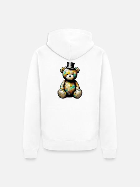 Bamse Bamse Top Hat - Premium økologisk unisex-hættejakke - hvid