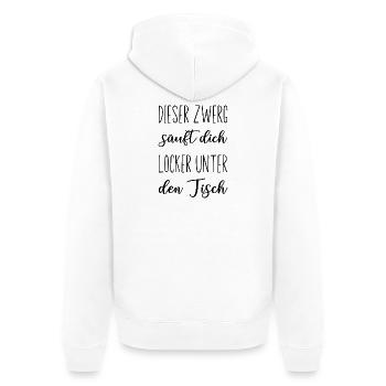 Schwarzweiß Quadrat Minimal - Unisex Premium Bio Zip Hoodie - Weiß - Hinten - Thijin (182cm)