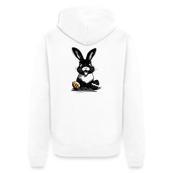 Happy Easter bunny with colorful Easter eggs - Unisex Premium Organic Zip Hoodie - white - Back - Thijin (182cm)