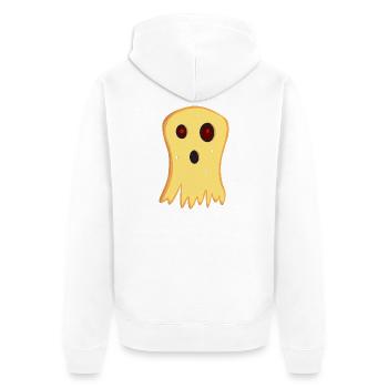 cheese ghost halloween - Unisex Premium Organic Zip Hoodie - white - Back - Thijin (182cm)