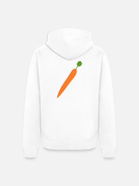 Lebendige Karottenillustration für Feinschmecker - Unisex Premium Bio Zip Hoodie - Weiß