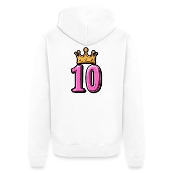 Couronne à 10 chiffres - Veste à capuche bio Premium Unisexe - blanc - Dos - Thijin (182cm)