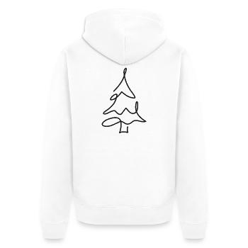 Croquis d’arbre de Noël – Motif de Noël - Veste à capuche bio Premium Unisexe - blanc - Dos - Thijin (182cm)