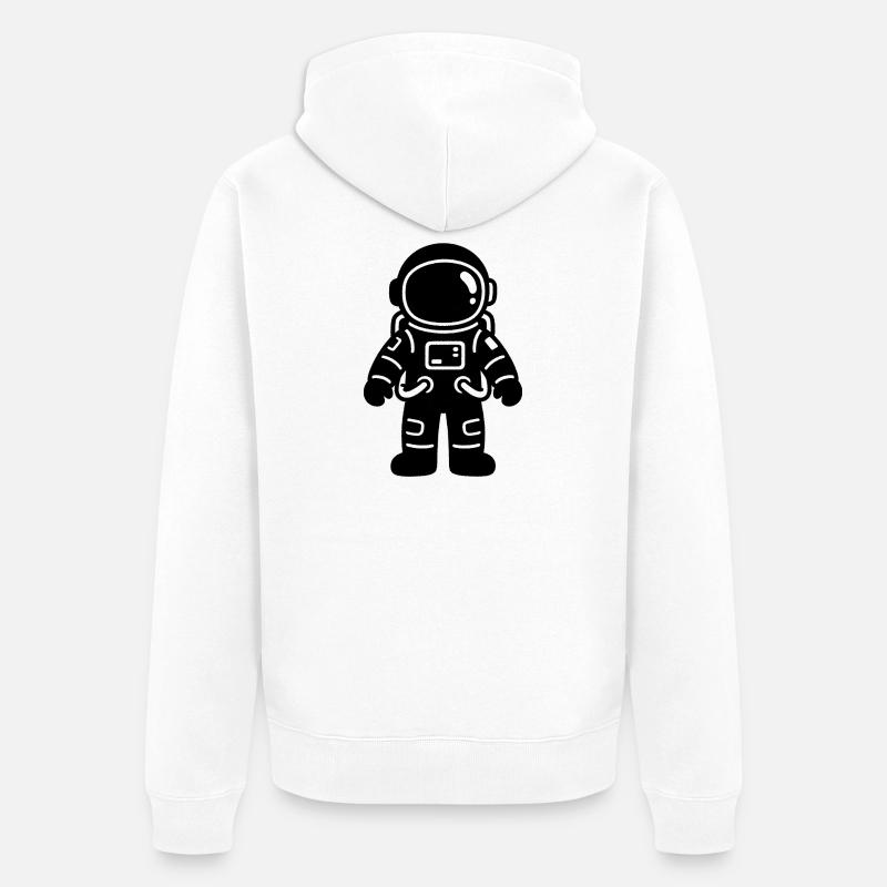 Silhouette d’astronautes en ligne - Veste à capuche bio Premium Unisexe - blanc