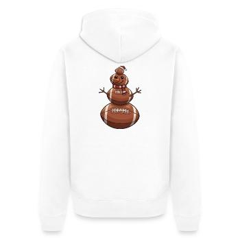 Football dessin animé bonhomme de neige - Veste à capuche bio Premium Unisexe - blanc - Dos - Thijin (182cm)