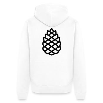 Tannenzapfen - Unisex Premium Bio Zip Hoodie - Weiß - Hinten - Thijin (182cm)