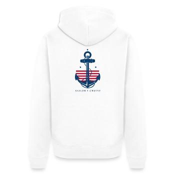 sailor - Unisex Premium Organic Zip Hoodie - white - Back - Thijin (182cm)