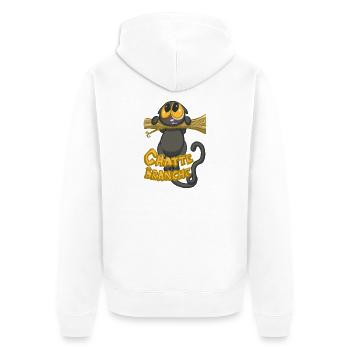 chatte branche ? - Veste à capuche bio Premium Unisexe - blanc - Dos - Thijin (182cm)