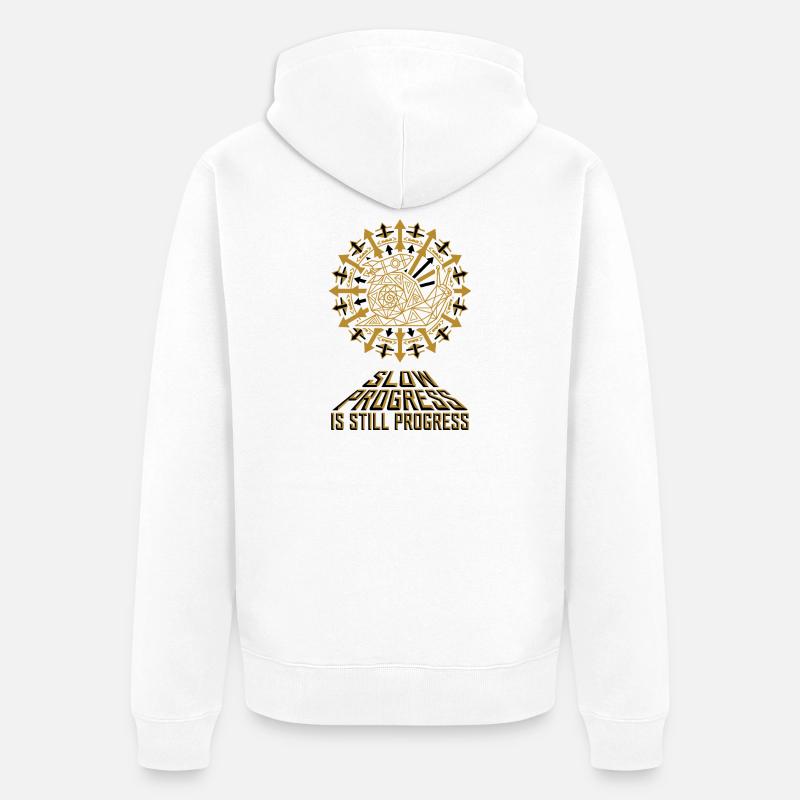 Escargot Fusée à Progrès Lent - Veste à capuche bio Premium Unisexe - blanc