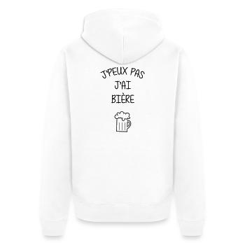 I can't I have beer - Alcohol - Unisex Premium Organic Zip Hoodie - white - Back - Thijin (182cm)