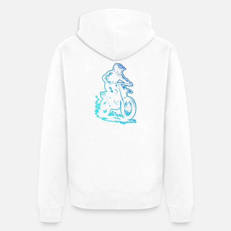 Déclaration directe sur le motocross - Veste à capuche bio Premium Unisexe - blanc