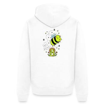 Bee Weird 8. Geburtstag Meerschweinchen Biene - Unisex Premium Bio Zip Hoodie - Weiß - Hinten - Thijin (182cm)