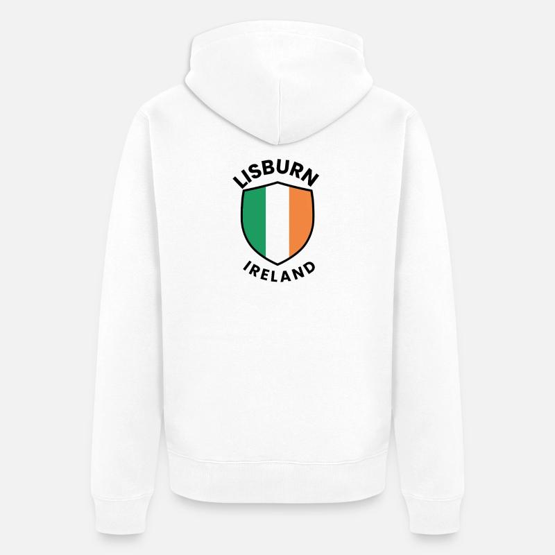 Drapeau d’Irlande de Lisburn - Veste à capuche bio Premium Unisexe - blanc