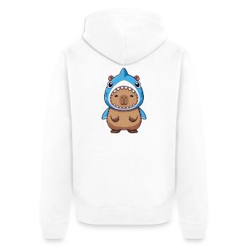 Cute Capybara Hamster Guinea Pig Costume Samba - Unisex Premium Organic Zip Hoodie - white - Back - Thijin (182cm)