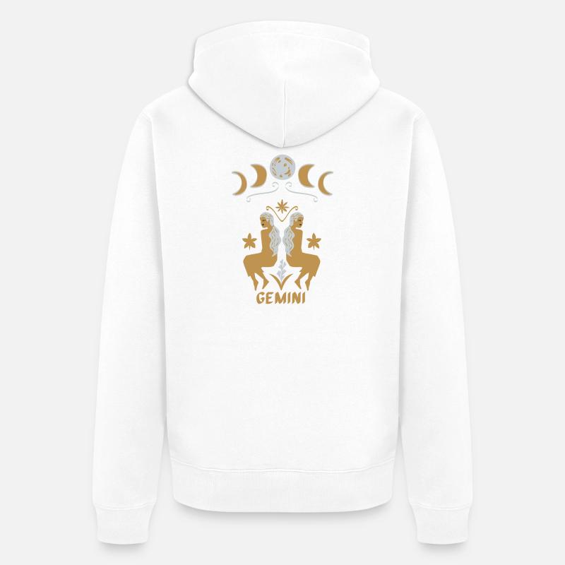 Gémeaux - Signe du zodiaque des Gémeaux - Veste à capuche bio Premium Unisexe - blanc