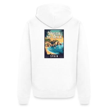 Explore Captivating Tossa de Mar in Spain - Unisex Premium Organic Zip Hoodie - white - Back - Thijin (182cm)