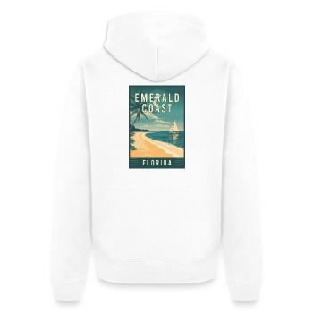 Découvrez la magnifique Côte d’Émeraude en Floride - Veste à capuche bio Premium Unisexe - blanc - Dos - Thijin (182cm)
