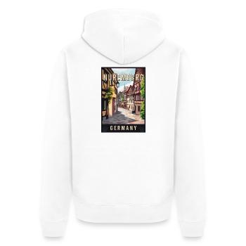 Découvrez le magnifique Nuremberg historique en Allemagne - Veste à capuche bio Premium Unisexe - blanc - Dos - Thijin (182cm)