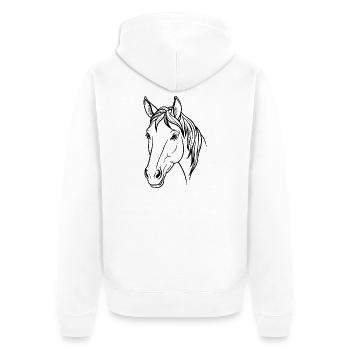 Tête de cheval - Veste à capuche bio Premium Unisexe - blanc - Dos - Thijin (182cm)