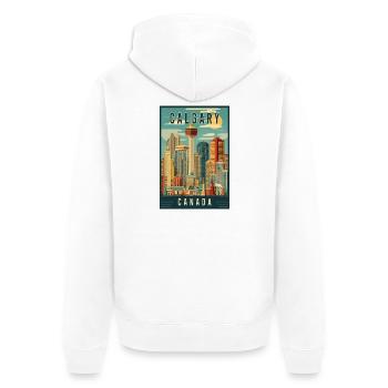 Explore Scenic Urban Scene of Calgary in Canada - Unisex Premium Organic Zip Hoodie - white - Back - Thijin (182cm)