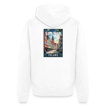 Discover Stunning Gdansk City in Poland - Unisex Premium Organic Zip Hoodie - white - Back - Thijin (182cm)