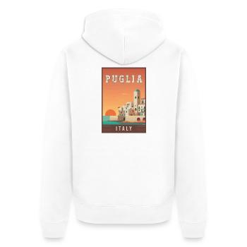 Découvrez le charme du sud des Pouilles en Italie - Veste à capuche bio Premium Unisexe - blanc - Dos - Thijin (182cm)
