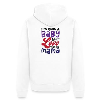 Typographie de Baby Love Mama - Veste à capuche bio Premium Unisexe - blanc - Dos - Thijin (182cm)