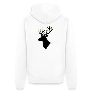 Papillon tête de cerf Multicolore - Veste à capuche bio Premium Unisexe - blanc - Dos - Thijin (182cm)